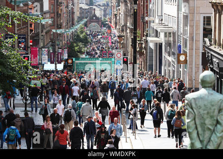 Shoppers in Buchanan Street, Glasgow, Scotland, UK the shopping centre known as the Style Mile Stock Photo