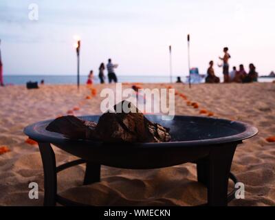 Fire Pit On The Beach In The Evening Stock Photo 255333139 Alamy