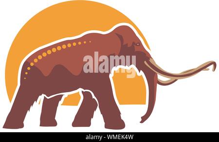 mammoth vector illustration logo element, mascot or avatar icon- abstract design Stock Vector