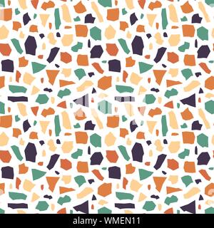 terrazzo abstract seamless vector pattern background Stock Vector