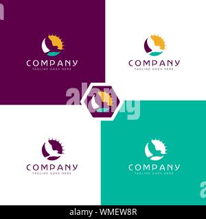 dove Bird Logo abstract design vector template. Flying dove logotype concept icon. Stock Vector