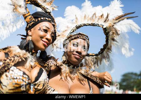 Leeds West Indian Carnival 2019 The Leeds Carnival, also called the Leeds West Indian Carnival or the Chapeltown Carnival, is one of the longest runni Stock Photo