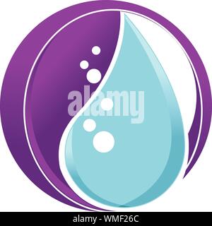 water and leaf vector logo for natural health symbols and clean water company Stock Vector