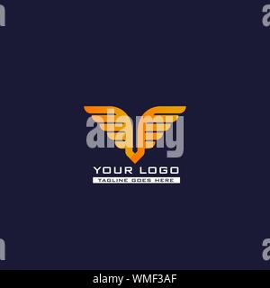 Wings logo template. Vector business icon. Corporate branding identity Stock Vector