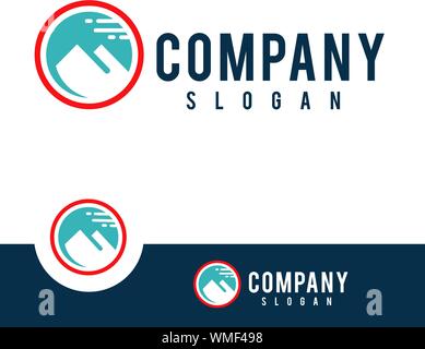 Mountain or hill or Peak logo design vector. Camp or adventure icon, Landscape symbol and can be used for travel and tourist brands. Minimalist style Stock Vector