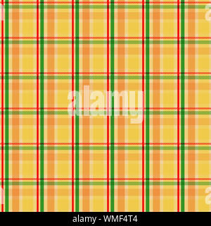 Colorful seamless big squares tartan pattern with classic red, green, and yellow strokes Stock Photo