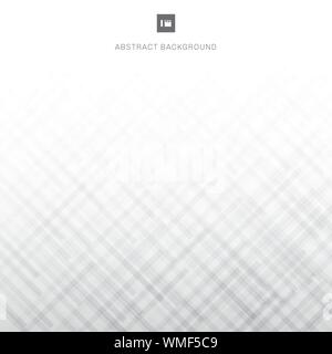 Abstract white and gray gradient stripe diagonal line background with space for your text. Monochrome elegant geometric backdrop. Vector illustration Stock Vector