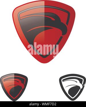 red eagle head logo template design. Vector illustration. Stock Vector