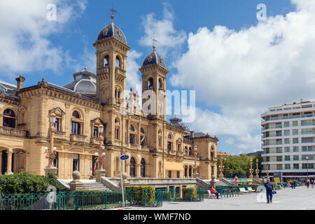 Town Hall, San Sebastian, Gipuzkoa Province, Basque Country, Spain. Stock Photo
