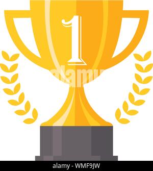 Trophy cup, award, vector icon in flat style Stock Vector