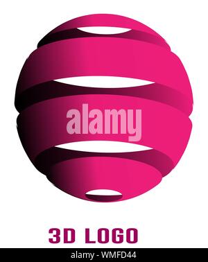 abstract 3D ball logo background design Stock Photo