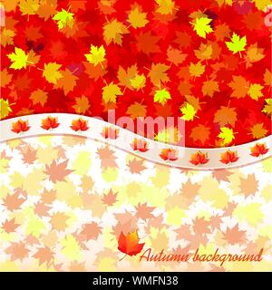 Autumn background with maple leaves, vector illustration Stock Vector