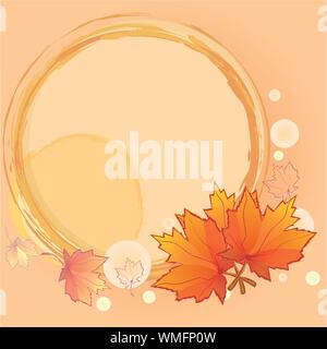Autumn background with maple leaves, part 6, vector illustration Stock Vector