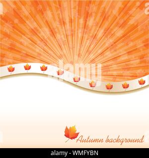 Autumn background with maple leaves, vector illustration Stock Vector