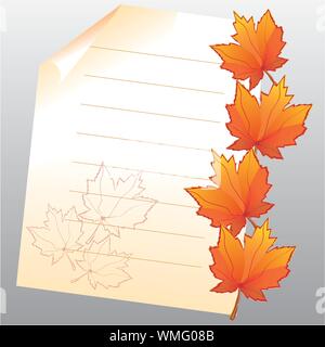 Autumn background with maple leaves, part 11, vector illustration Stock Vector
