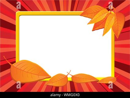 Autumn banner with leaves, vector illustration Stock Vector