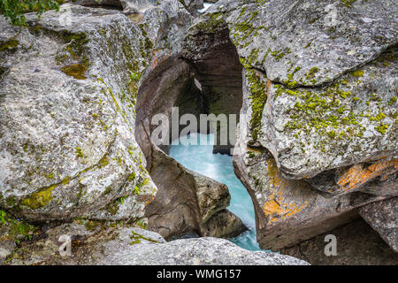 Pothole Magalaupet gorge of river Driva in Oppdal municipality in Trondelag, Norway, Scandinavia Stock Photo