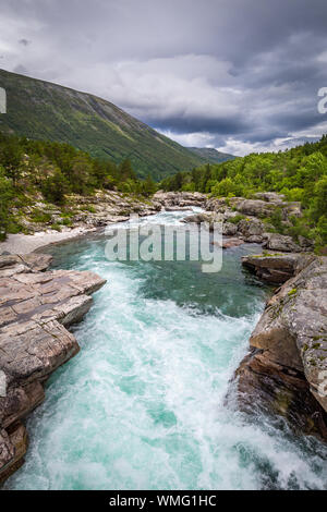 Magalaupet gorge of river Driva in Oppdal municipality in Trondelag, Norway, Scandinavia Stock Photo