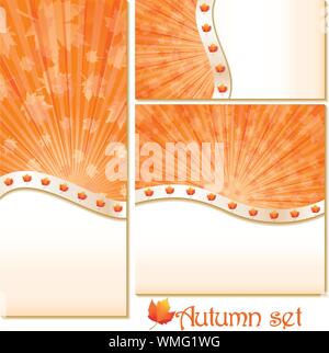 Set of autumn banners and backgrounds, vector illustration Stock Vector
