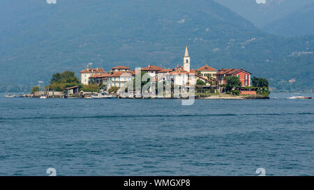 Beautiful view of the Isola Superiore or dei Pescatori from Lake Maggiore, Italy Stock Photo