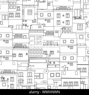 Seamless city sketch Stock Vector