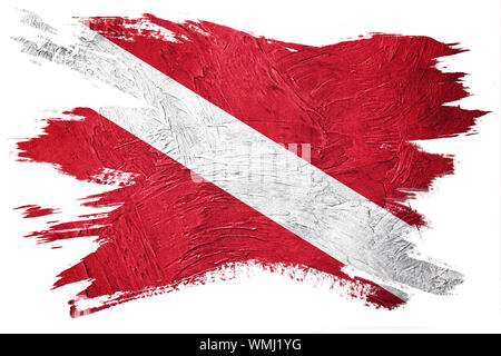 Diver Down Flag, Vintage Style Scuba flag. Stock Photo