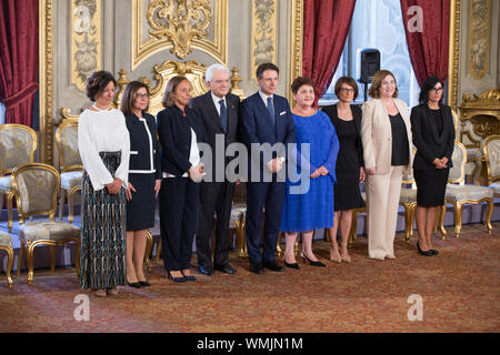 Roma, Italy. 05th Sep, 2019. Ceremony of the oath of the 'Count-Bis' government, at Ballroom of Quirinale Palace, on 5 September 2019 (Photo by Matteo Nardone/Pacific Press) Credit: Pacific Press Agency/Alamy Live News Stock Photo