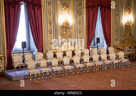 Roma, Italy. 05th Sep, 2019. Ceremony of the oath of the 'Count-Bis' government, at Ballroom of Quirinale Palace, on 5 September 2019 (Photo by Matteo Nardone/Pacific Press) Credit: Pacific Press Agency/Alamy Live News Stock Photo