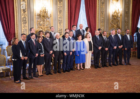 Roma, Italy. 05th Sep, 2019. Ceremony of the oath of the 'Count-Bis' government, at Ballroom of Quirinale Palace, on 5 September 2019 (Photo by Matteo Nardone/Pacific Press) Credit: Pacific Press Agency/Alamy Live News Stock Photo