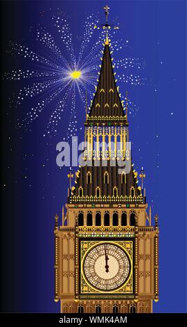 London New Years Eve Stock Vector