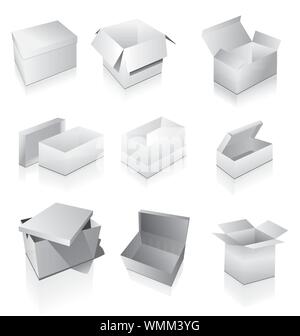 Set of boxes Stock Vector