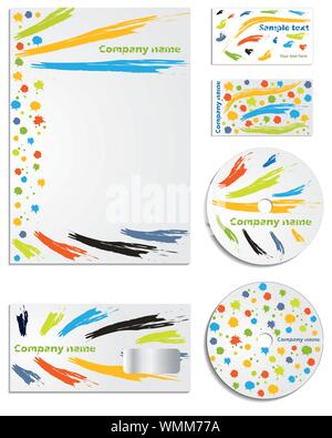 Colored company vector set Stock Vector