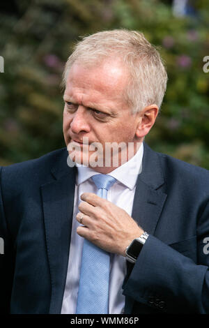 Westminster London, UK. 5th September 2019.Dr Phillip James Lee  who left the Conservative Party to become a Liberal Democrat Member of Parliament in College Green Westminster to give interviews over the Brexit developments in Parliament  Credit: amer ghazzal/Alamy Live News Stock Photo