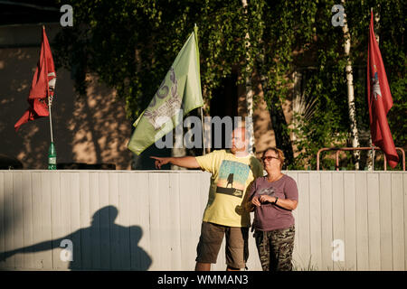 MOSCOW, RUSSIA - JUNE 24, 2019: Russian athlets on tournament Sozidanie Stock Photo
