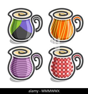 Vector set of abstract Milk Jugs, isolated on white. Stock Vector