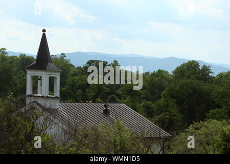 Lynchburg, VA, USA,View of the Old City Cemetery Chapel, with mountains in the background. Stock Photo