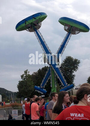 Upside down ride in amusement park Stock Photo