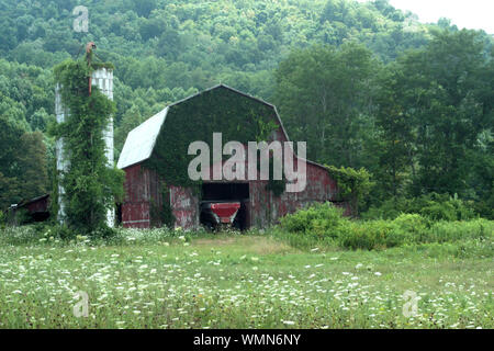 Unkempt barn in the field in America's countryside Stock Photo