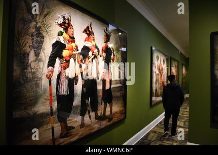 Lima, Peru. 4th Sep, 2019. A Portrait of villagers dressed in traditional costumes at the Mate museum during the exhibition in Lima.Mario Testino exhibition ''Alta Moda'' is the result of a five-year project that investigates both Peruvian traditions and the history of photography at the Mate museum in Lima. Credit: John Milner/SOPA Images/ZUMA Wire/Alamy Live News Stock Photo