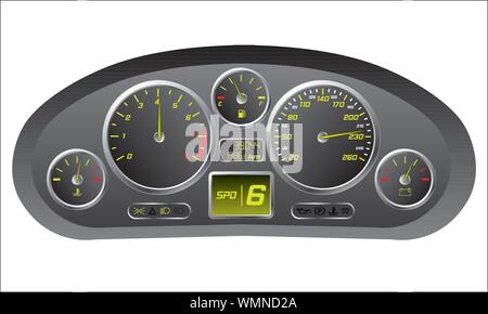 Sports car dashboard Stock Vector