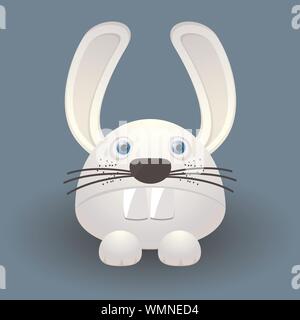 Cute grey rabbit cartoon character illustration Stock Vector Image ...