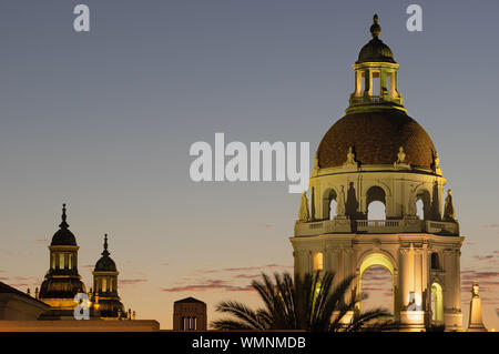 Beautiful image of ain tower of the Pasadena City Hall at dusk. Stock Photo