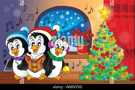 Christmas penguins theme image 3 Stock Vector
