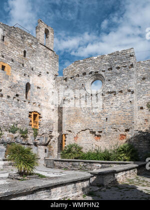 Ruins of the former abandoned Santa Catalina monestary in the Botanical Garden of Santa Catalina, near Vitoria-Gasteiz, Spain Stock Photo