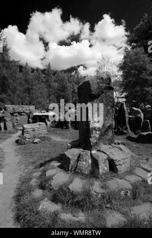 The Druids Temple folly near the village of Ilton, Masham town, North Yorkshire county, England Stock Photo