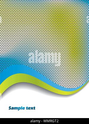 Color waves with dotted background Stock Vector