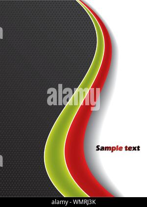 Color waves with black dotted background Stock Vector