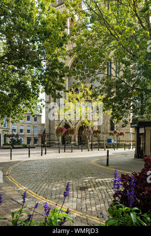 A general street view of High Cross in Truro City centre in Cornwall. Stock Photo