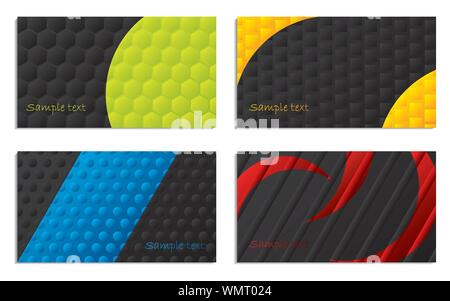 Black and colored business cards Stock Vector