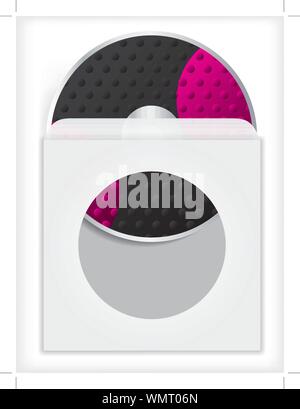Cool design cd with paper sleeve Stock Vector